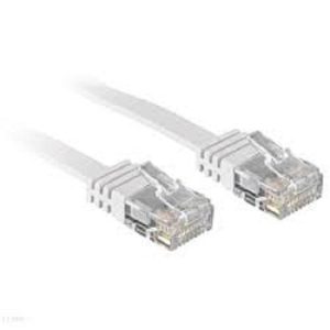 Cablu Lindy RJ45 10m Cat.6 U/UTP Flat Network Cable, Alb