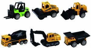 MACHETA DIE CAST, SET 6 UTILAJE, SCARA 1/64, 7.5CM, DIVERSE