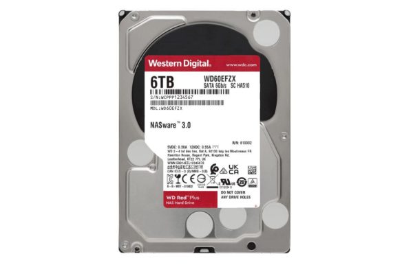 HDD NAS WD Red Plus, 6 TB, 5400 RPM, 128