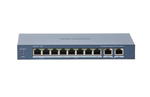 Switch PoE Hikvision DS-3E0310HP-E(C): 8 × 10/100 Mbps PoE port,2