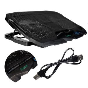Stand Spacer notebook 17″ Gaming, sita metal, Airflow: 72CFM, 2xfan