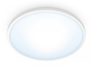 Plafoniera LED WiZ SuperSlim, Wi-Fi, Bluetooth, 14W, 1300 lm, luminaalba(2700-6500K),