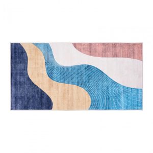 Covor printat, FLOW 70x140 cm, lavabil cu spate antialunecare, inaltime