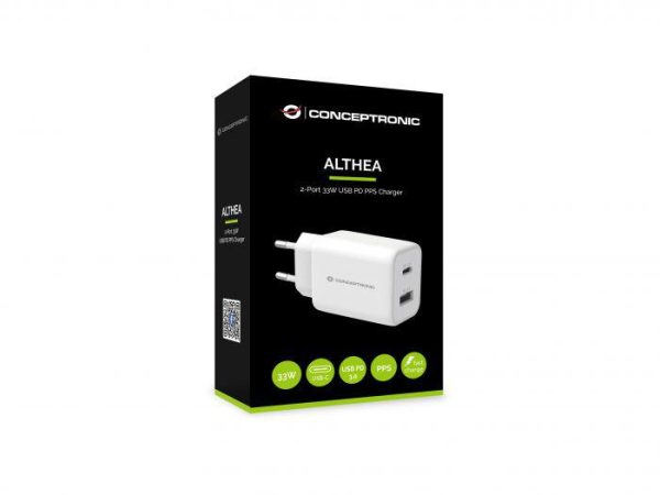 Incarcator Retea CONCEPTRONIC ALTHEA 2-Port 33W USB PD PPS Charger,