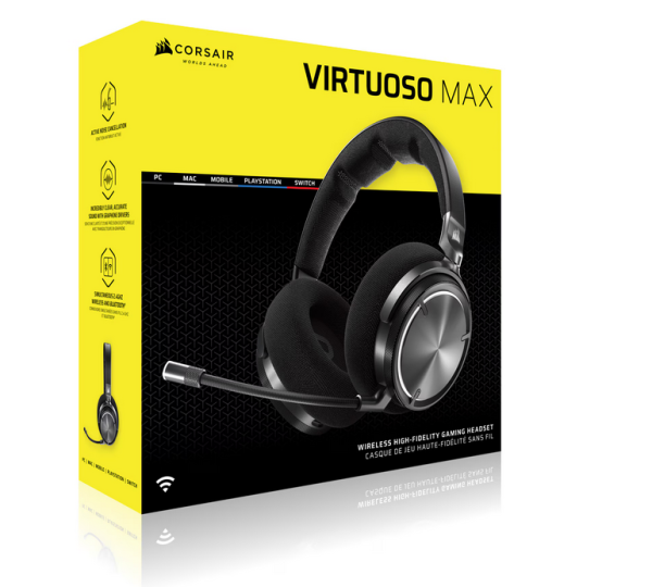 Casti Gaming Head-band Corsair VIRTUOSO MAX WIRELESS, Wireless, Noise Canceling,
