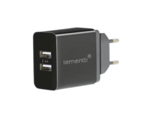 Lemontti Încărcător Rețea Dual USB 2.4A Negru