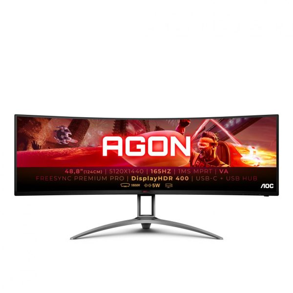Monitor Gaming AOC AG493UCX2, 48.8", 5120 x 1440 pixeli, Black,