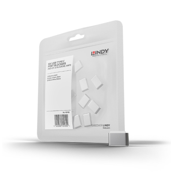 Port blocker Lindy 10xUSB-C (fara cheie), alb