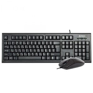 Kit Wired tastatura si mouse A4TECH KR-8520D, taste numerice, negru