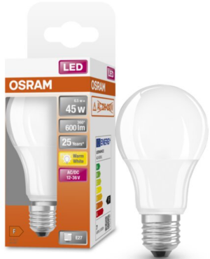 Bec LED Osram Classic A60, E27, 12-36V AC/DC, 6.5W (45W),