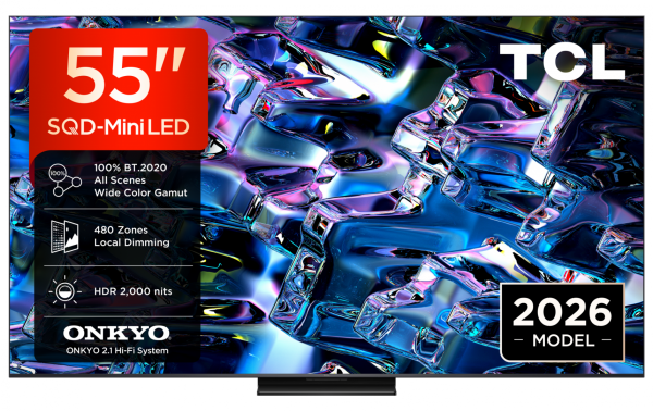 Televizor TCL SQD-MiniLED 55MSQLED80L, 138 cm, Smart Google TV, 4K,