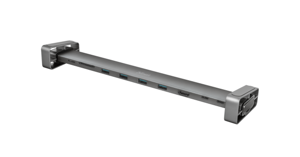 Hub USB Trust Dalyx, USB-C, 10 porturi, HDMI, RJ-45, Argintiu