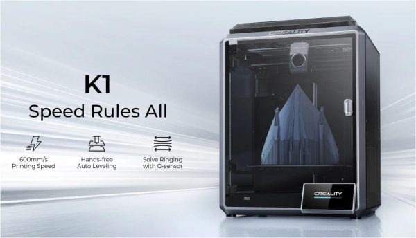 Imprimanta 3D Creality K1, Tehnologie FDM, viteza printare 600mm/s, Precizie