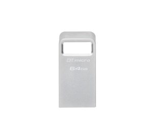 Memorie USB Kingston DataTraveler Micro 64 GB, USB 3.2, Argintiu
