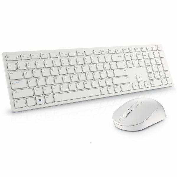 Kit Wireless tastatura si mouse Dell KM5221W, taste numerice, Alb