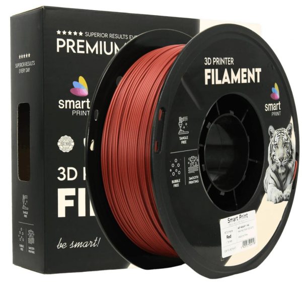 SMART PRINT 3D FILAMENT PETG MATTE RED, Finisaj Satin, Diametru: