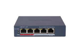 Switch PoE Hikvision DS-3E1105P-EI/M(V2), 4 × 10/100 Mbps PoE port,1