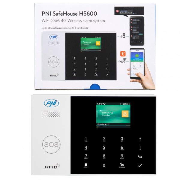 Sistem de alarma wireless PNI SafeHouse HS600 Wifi GSM 4G,