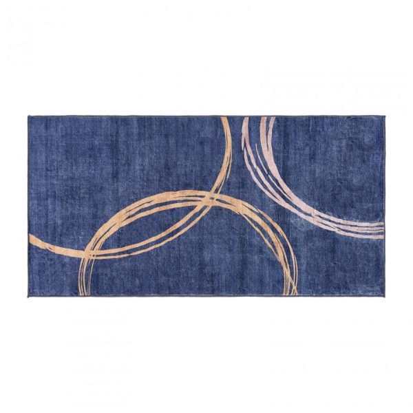 Covor printat, CIRCLE 70x140 cm, lavabil cu spate antialunecare, inaltime