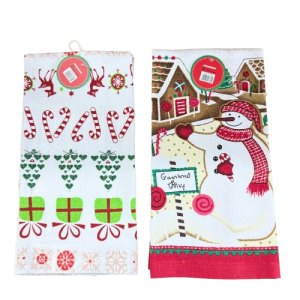 Prosop de bucatarie din bumbac Snowman