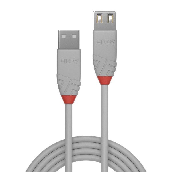 Cablu Lindy LY-36714, USB 2.0 Type A Extension, 3m, Anthra