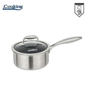 CASEROLA INOX+CAPAC STICLA IN 3 STRATURI 18X9 CM, 2 L,