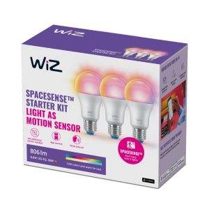 3 Becuri LED RGB inteligente WiZ Connected Colors A60, Wi-Fi,