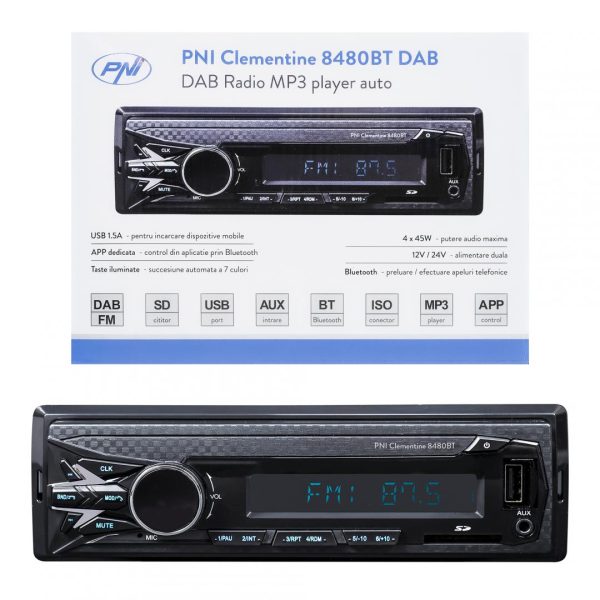 DAB si RDS radio MP3 player auto PNI Clementine 8480BT