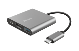 Hub USB Trust Dalyx, 3 porturi USB-C, silver