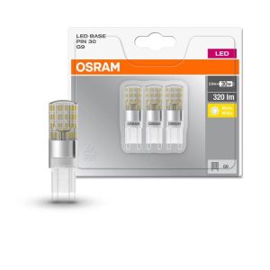 3 Becuri LED Osram Base PIN, G9, 2.6W (30W), 320