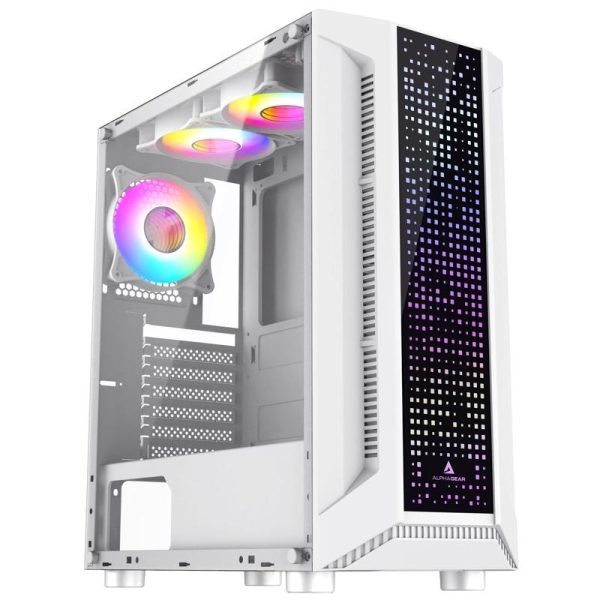 Carcasa ALPHAGEAR Trickster RGB, RGB, Mid Tower, White