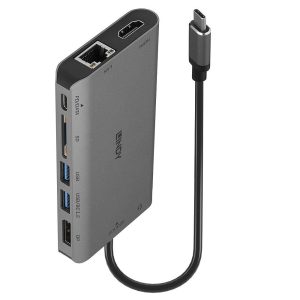 Hub USB Lindy DST-Mini XT, USB-C, 7 porturi, HDMI, RJ-45,