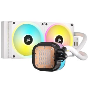 Cooler Procesor CORSAIR H100i, Aer, 12 cm, 2 ventilatoare, aRGB
