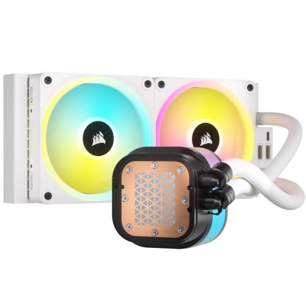 Cooler Procesor CORSAIR H100i, Aer, 12 cm, 2 ventilatoare, aRGB