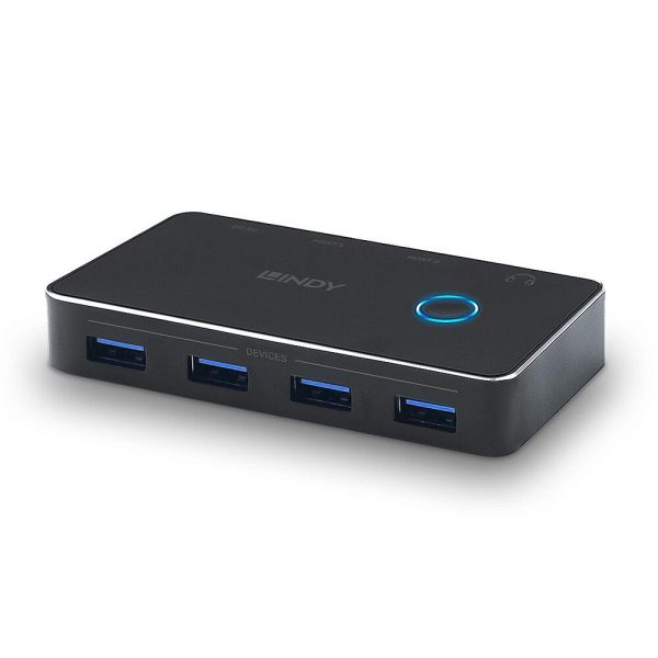 Hub USB Lindy 43387, USB-C, 4 porturi, Negru