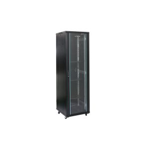 Rack 37U 600x800, montare pe podea, usa din sticla, panouri