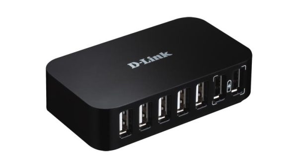Hub USB D-Link DUB-H7, USB-A, 7 porturi, Negru
