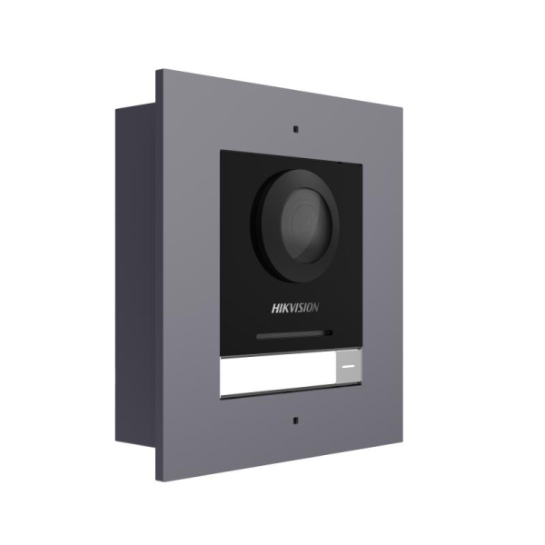 Post exterior modular videointerfon IP Hikvision DS-KD8003-IME1(B)/FL, montaj ingropat, 1