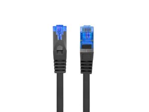 Patch cord Cat.6A S/FTP LSZH CCA 10 m negru, Fluke