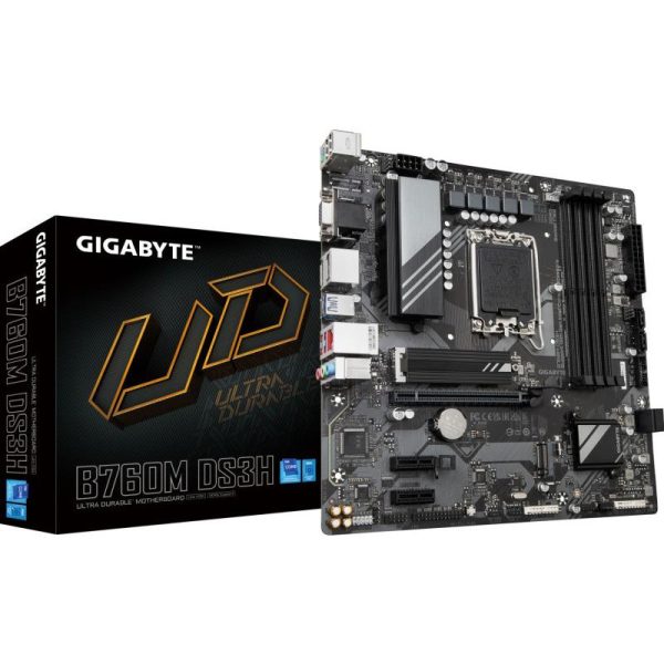 Placa de baza Gigabyte B760M DS3H, Socket 1700, DDR5, Micro-ATX