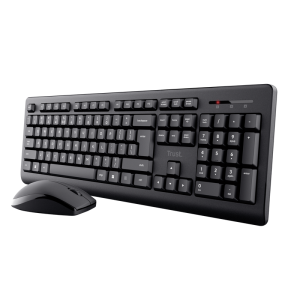 Kit Wireless tastatura si mouse TRUST Primo, taste numerice, Negru