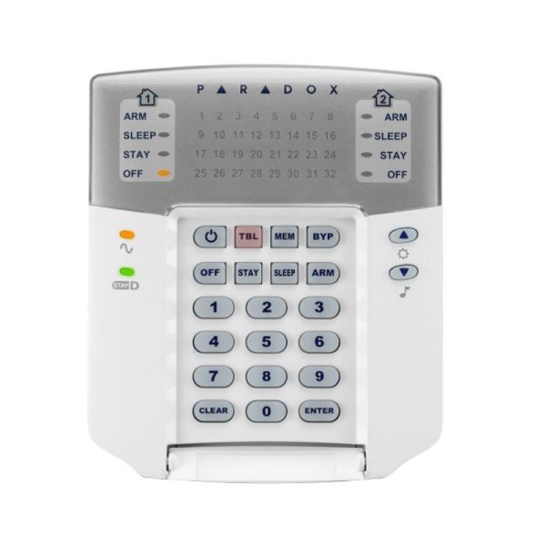 Tastatura Paradox LED K32+ -32 zone, pe fir; compatibilitate: SP,