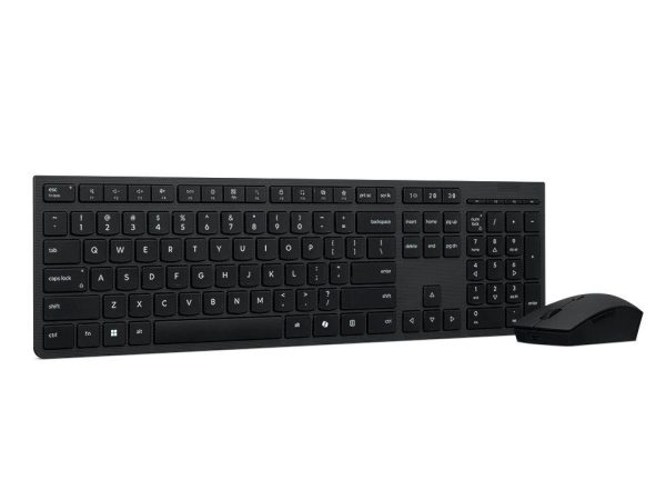 Kit Wireless tastatura si mouse LENOVO 4X31R64343, taste numerice, negru