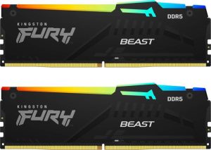 Memorie RAM Kingston FURY Beast RGB, 32GB DDR5, 6000MHz, CL30