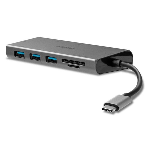 Hub USB Lindy DST-Mini Plus, USB-C, 7 porturi, HDMI, RJ-45,