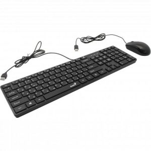 Kit Wired tastatura si mouse Genius SlimStar C126, taste numerice,