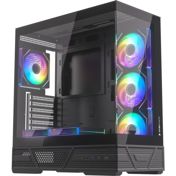 Carcasa ALPHAGEAR Dervish mark 2, RGB, Mid Tower, Black