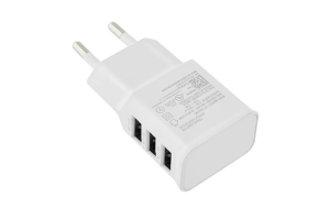 Network charger  Lamtech, 2.1A, 3xUSB, White