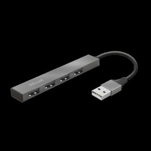 Hub USB Trust Halyx USB-A, 4 porturi, Argintiu