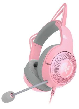 Casti Head-band Razer Kraken Kitty V2 Quartz Edition, Wired, Roz